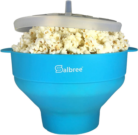 The Original  Microwave Popcorn Popper Machine, Silicone Popcorn Maker, Collapsible Microwavable Bowl - Hot Air Popper - No Oil Required - the Most Colors Available (Turquoise)